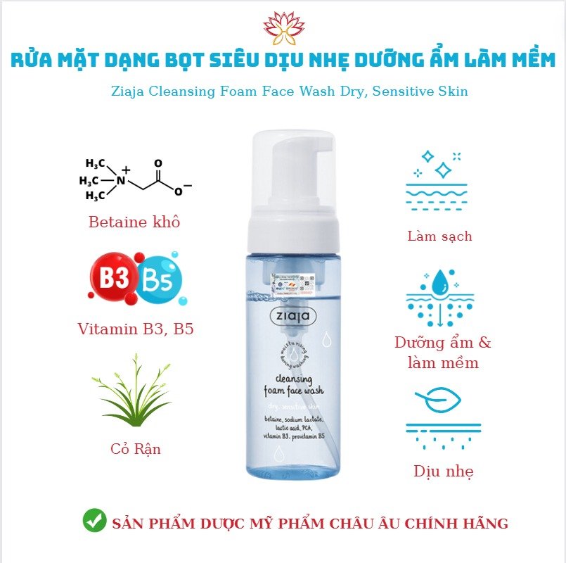 Bọt rửa mặt siêu dịu nhẹ dưỡng ẩm làm mềm da