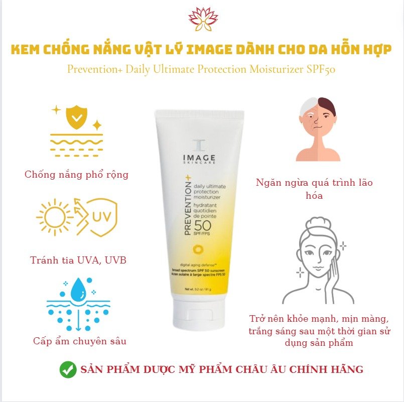 Kem chống nắng Image dành cho da hỗn hợp SPF 50. 170gr