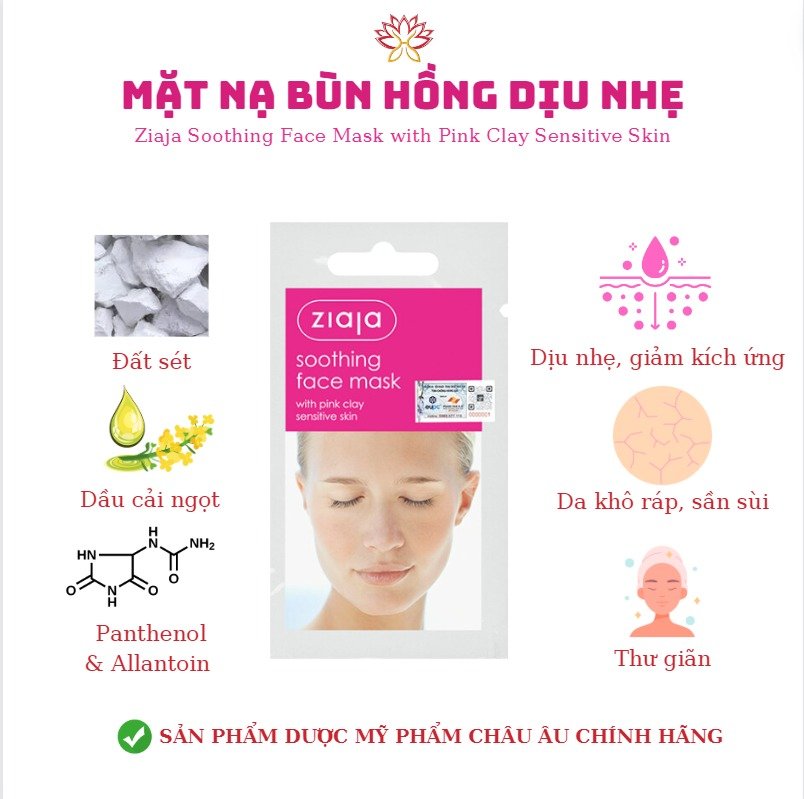 Mặt nạ Bùn Hồng Dịu nhẹ