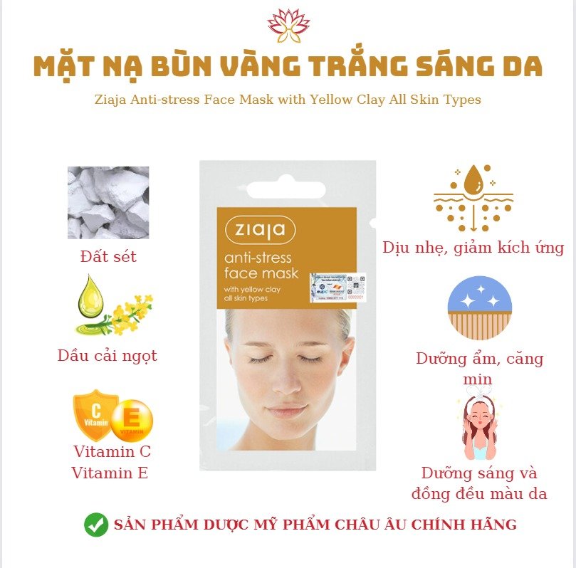 Mặt nạ Bùn Vàng Trắng sáng da