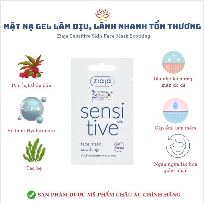 Mặt nạ gel sensitve làm dịu,lành nhanh tổn thương