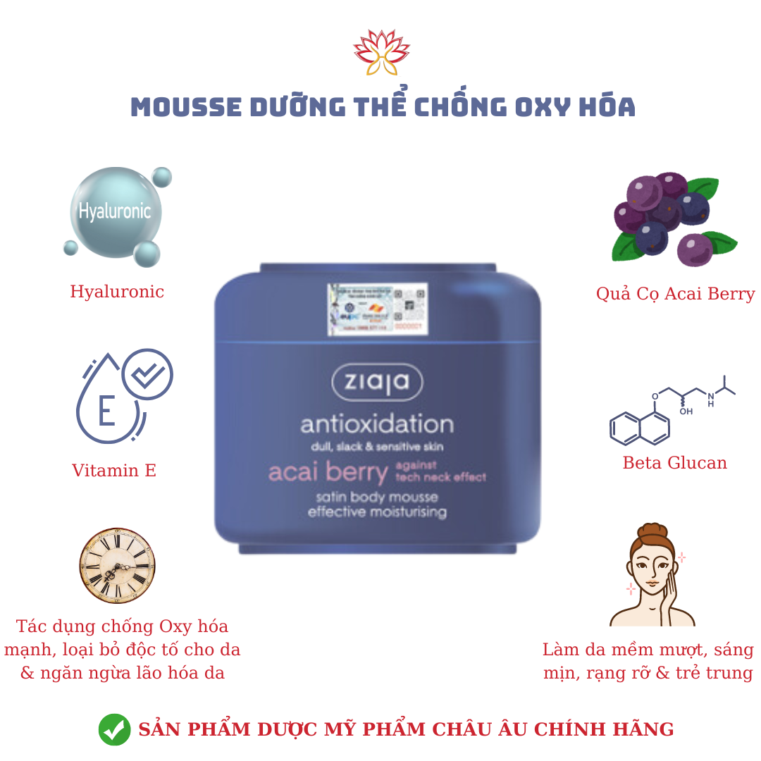 Mousse Dưỡng thể chống oxy hóa