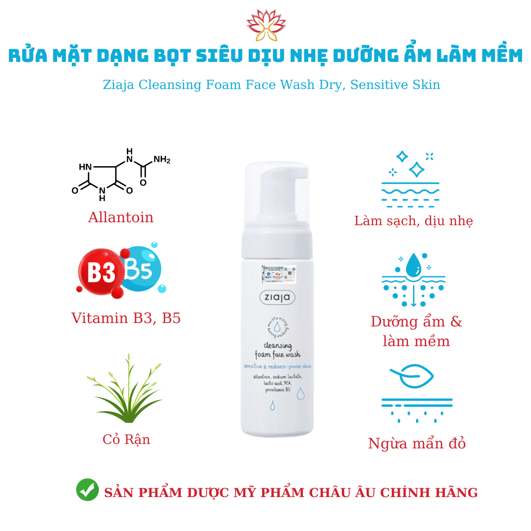 Rửa mặt dạng bọt siêu dịu nhẹ ngừa mẩn đỏ