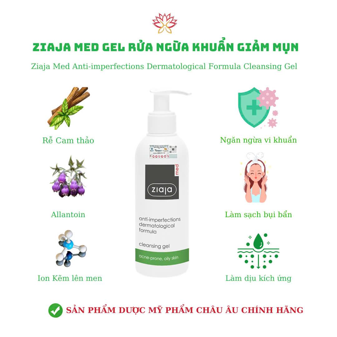 ZIAJA MED Gel ngừa khuẩn, giảm mụn