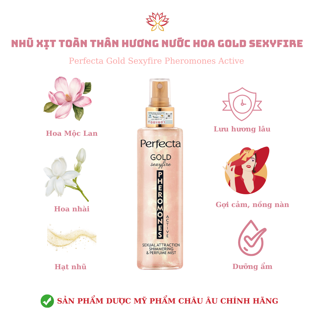 Nhũ xịt toàn thân hương nước hoa GOLD SEXYFIRE 