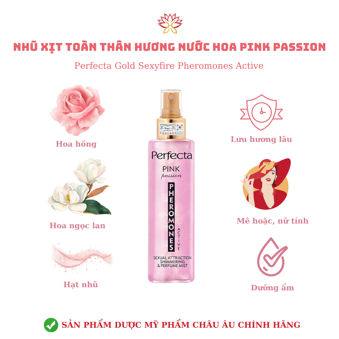 Nhũ xịt toàn thân hương nước hoa PINK PASSION 