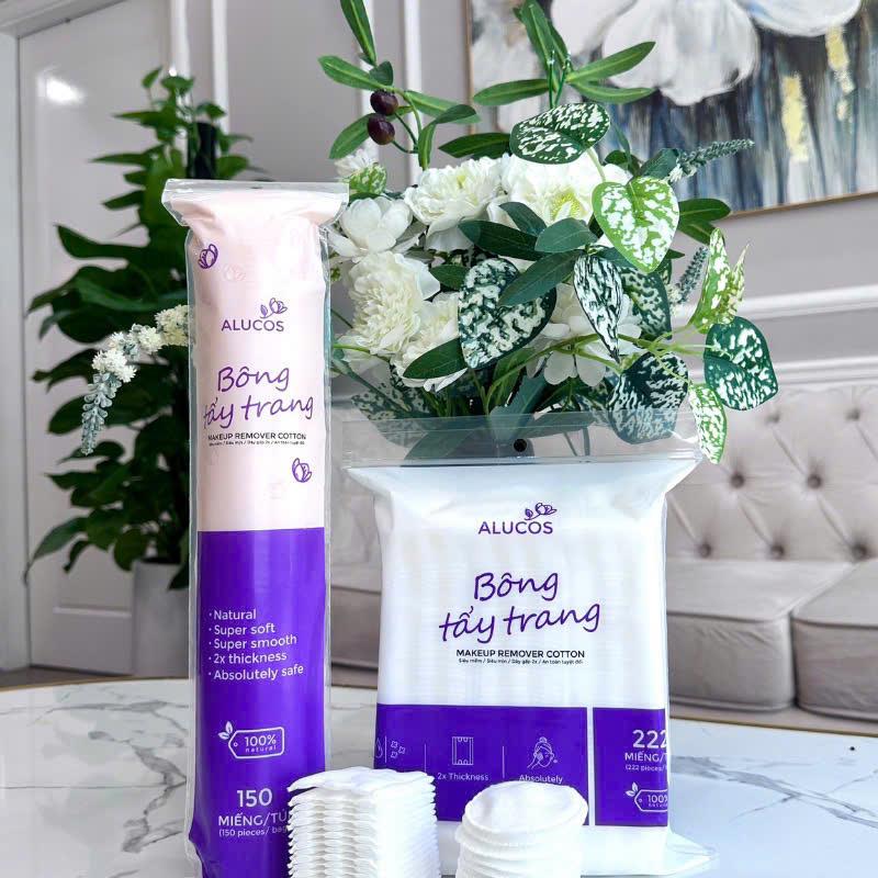 Bông tẩy trang Cotton Alucos 150 miếng 