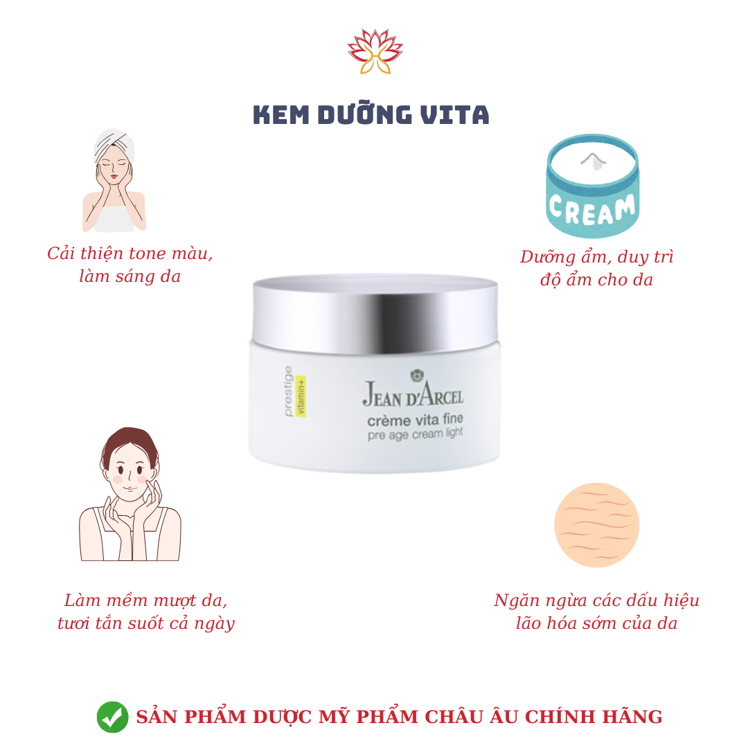 J76 – CRÈME VITA FINE – Pre-age Cream Light – Kem dưỡng vita làm trắng sáng da và ngăn ngừa nám
