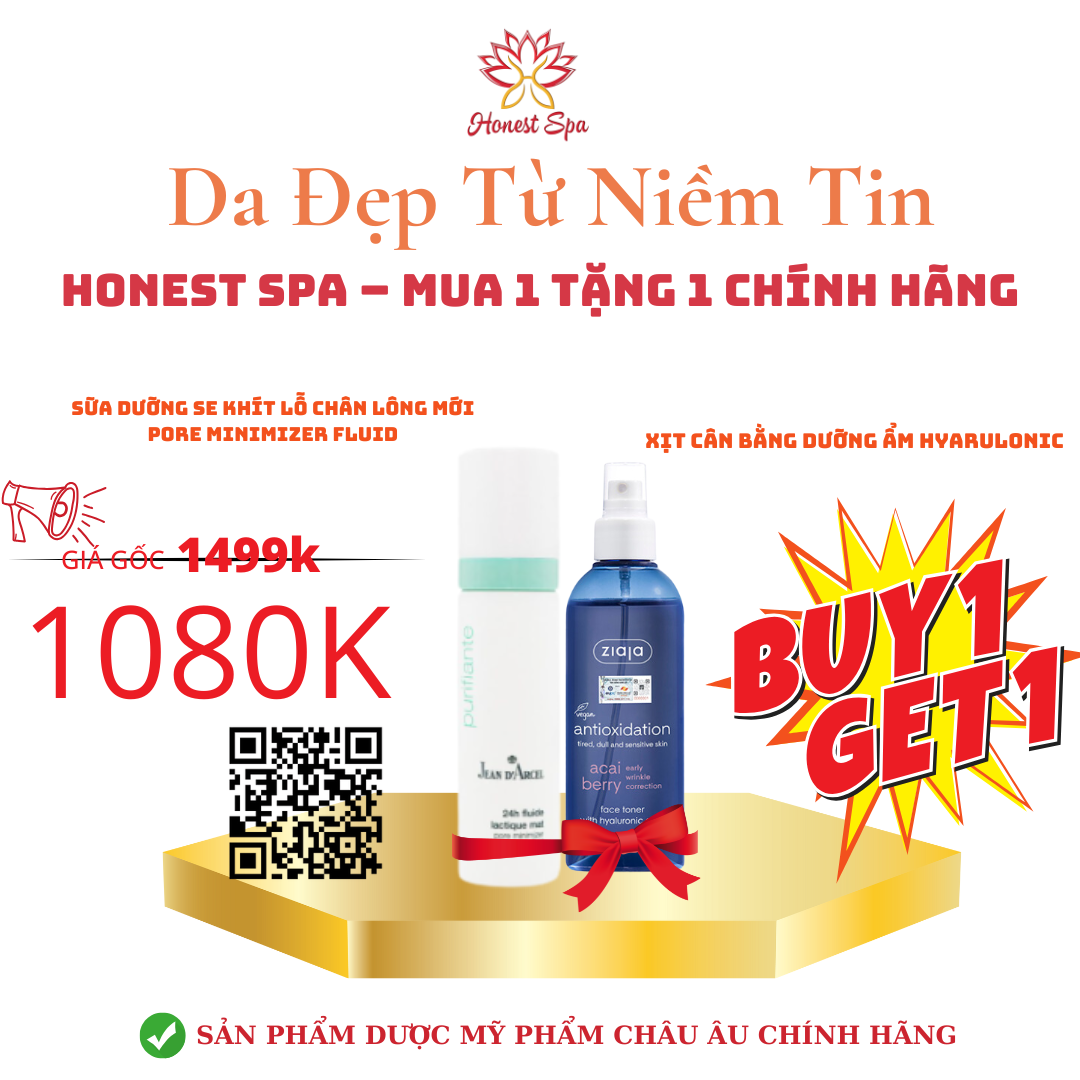 Bộ đôi sữa dưỡng se khít lỗ chân lông mới-Pore Minimizer Fluid - Xịt cân bằng dưỡng ẩm Hyarulonic