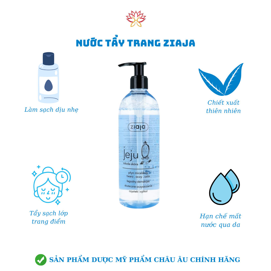 tẩy trang Ziaja Micellar Jeju mới