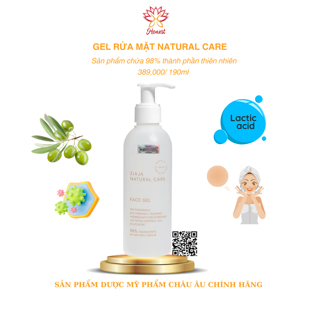 GEL RỬA MẶT NATURAL CARE - Dành da thường, da nhạy cảm