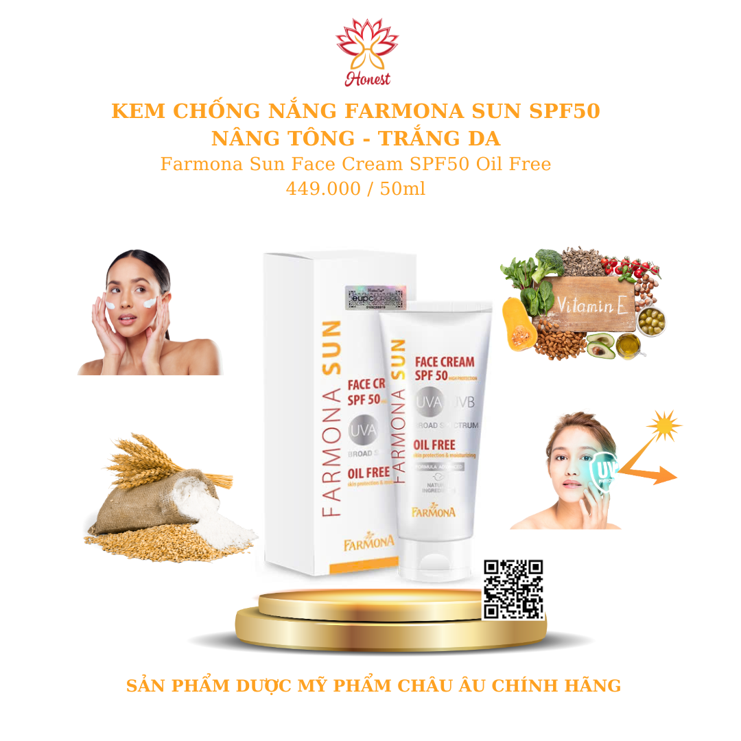 Kem chống nắng SPF50 không chứa dầu cho da mặt