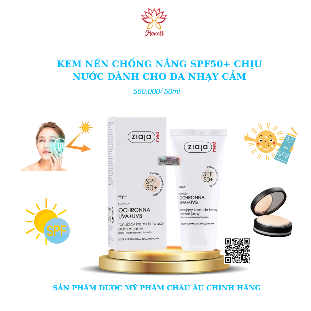 KEM NỀN CHỐNG NẮNG SPF50  CHỊU NƯỚC DÀNH CHO DA NHẠY CẢM