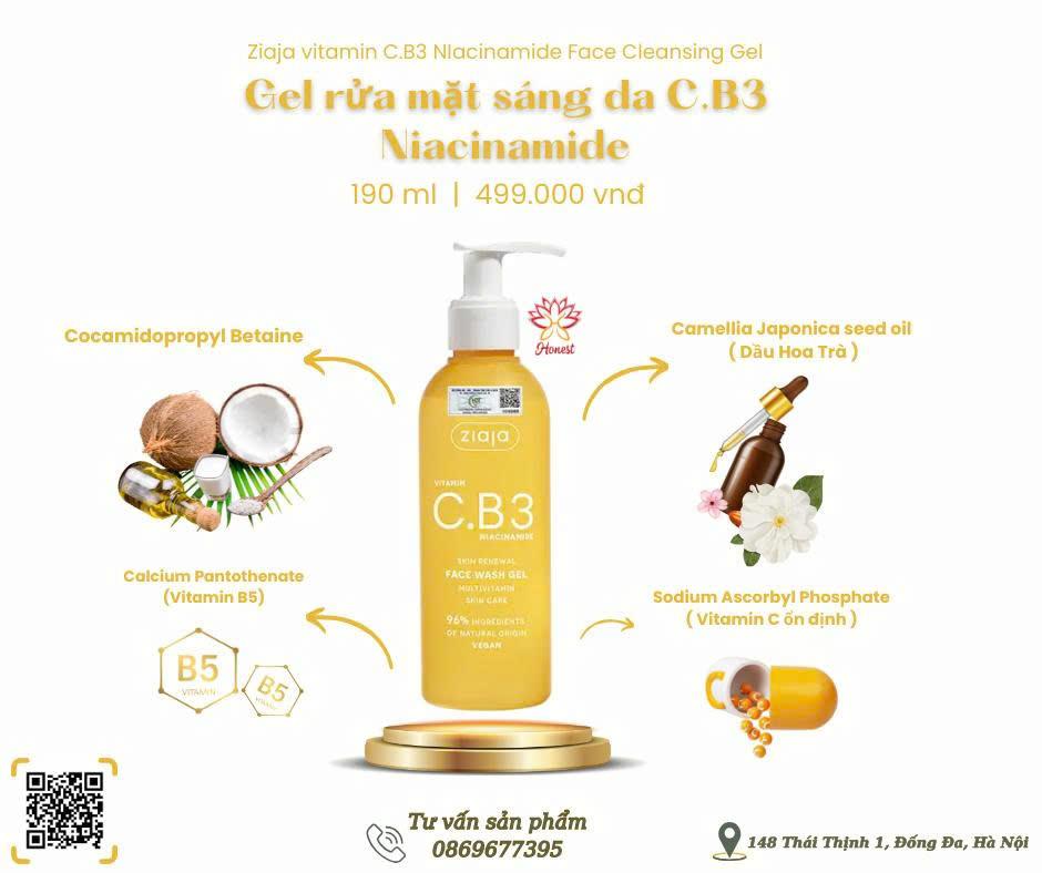Gel rửa mặt sáng da C.B3 Niacinamide
