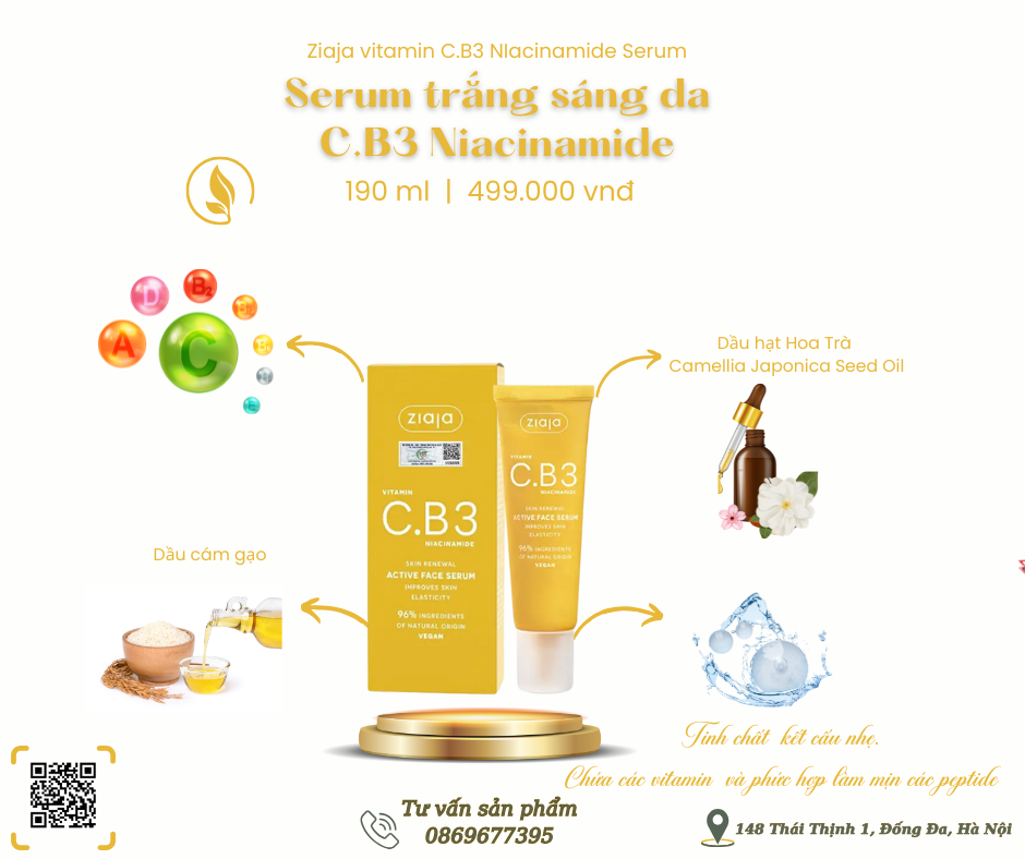 Serum trắng sáng da C.B3 Niacinamide
